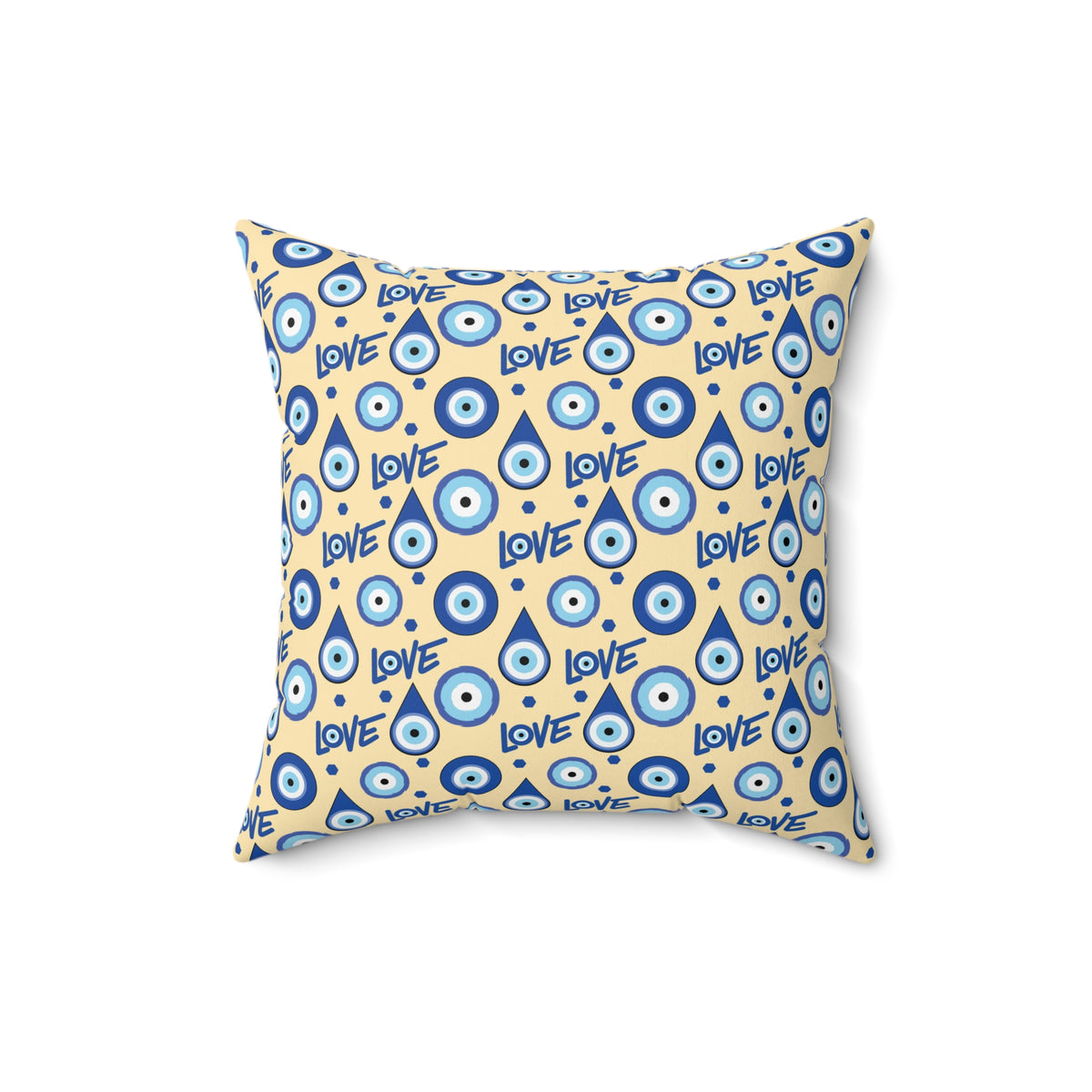 Evil Eye Love Spun Polyester Square Pillow - Ellinida 