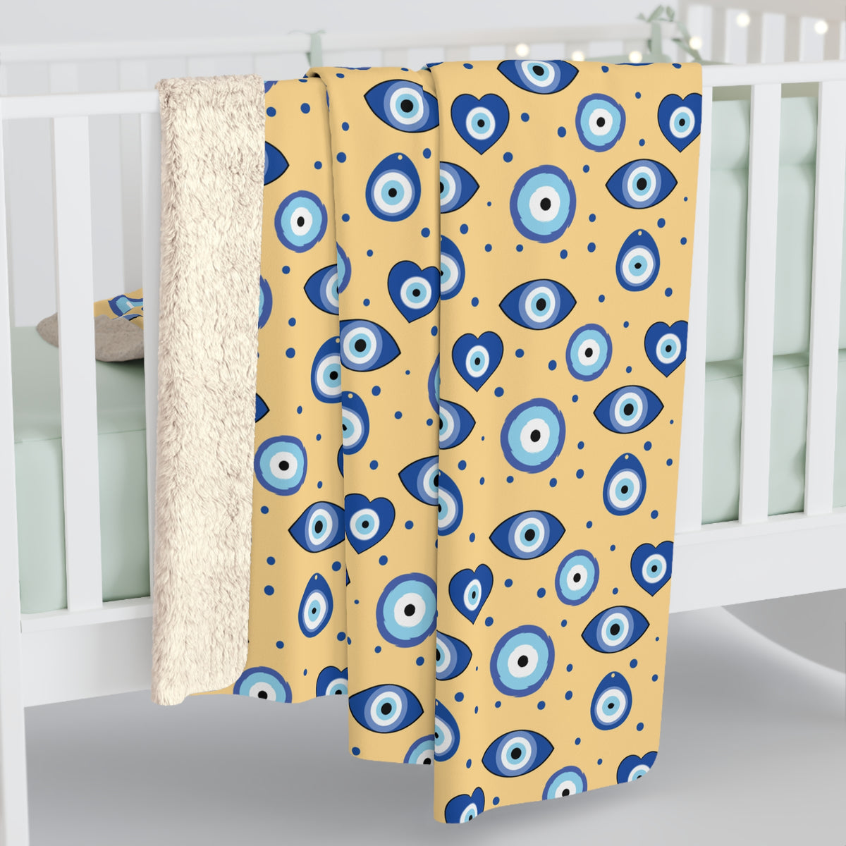 Evil Eye Sherpa Fleece Blanket EFB-03 - Ellinida 