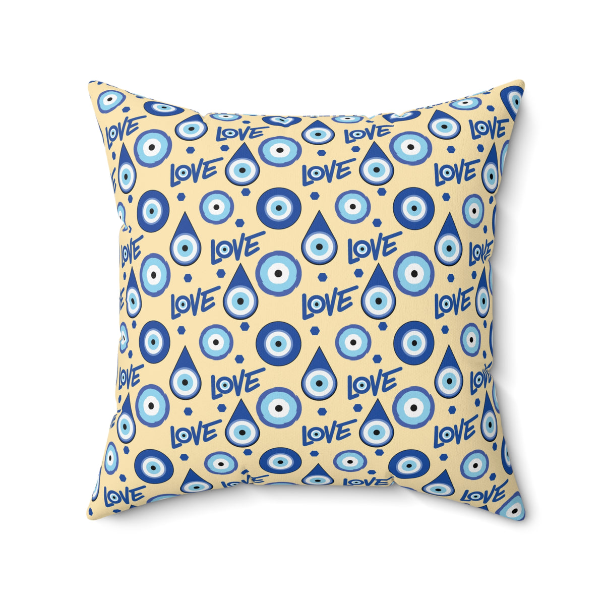 Evil Eye Love Spun Polyester Square Pillow - Ellinida 