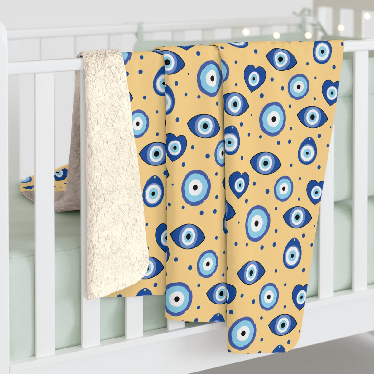 Evil Eye Sherpa Fleece Blanket EFB-03 - Ellinida 