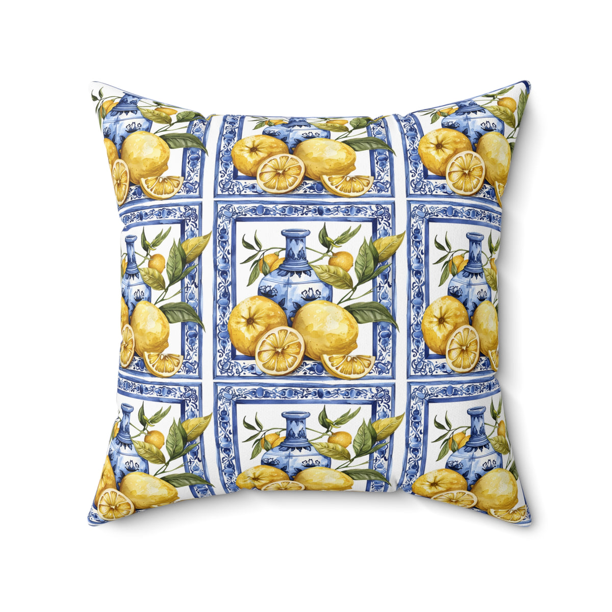 Mediterranean Spun Polyester Square Pillow - Ellinida 