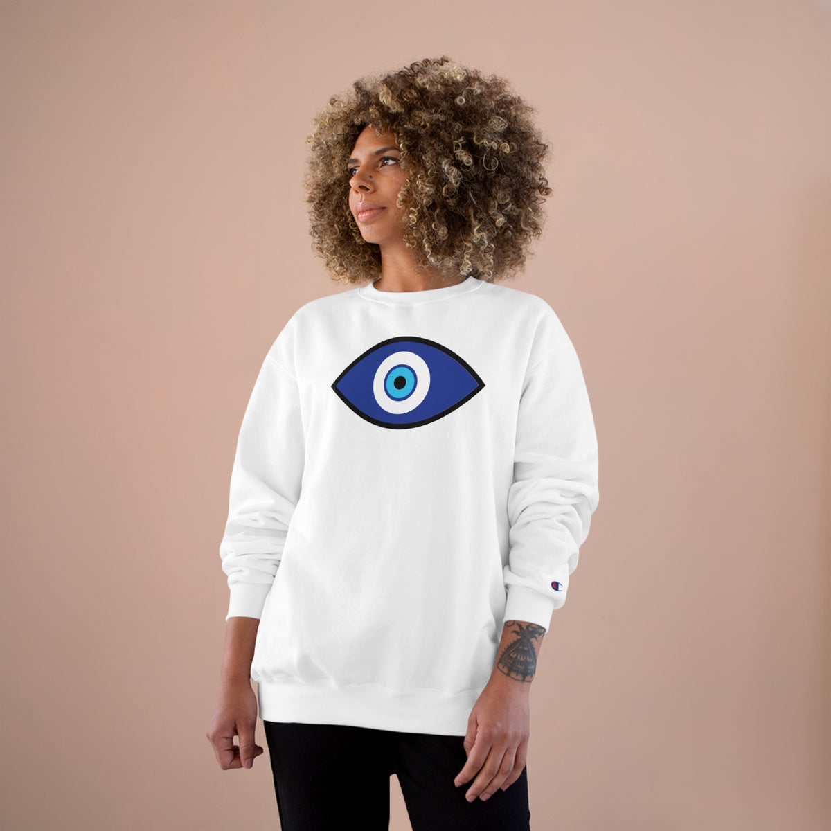 Evil Eye Heart Champion Sweatshirt - Ellinida 