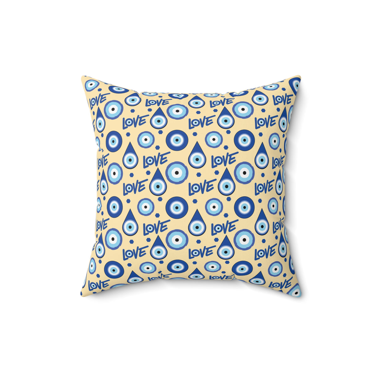 Evil Eye Love Spun Polyester Square Pillow - Ellinida 