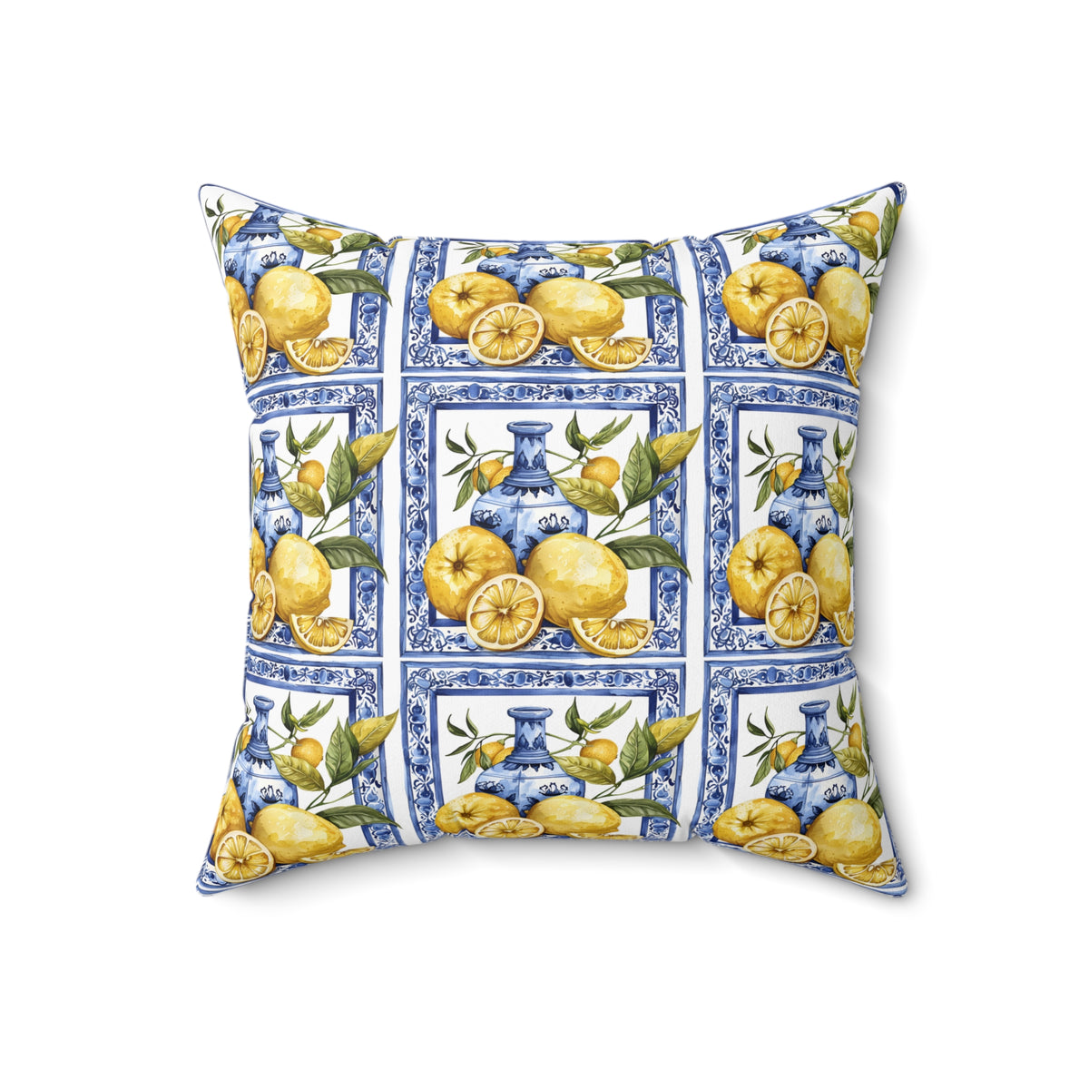 Mediterranean Spun Polyester Square Pillow - Ellinida 