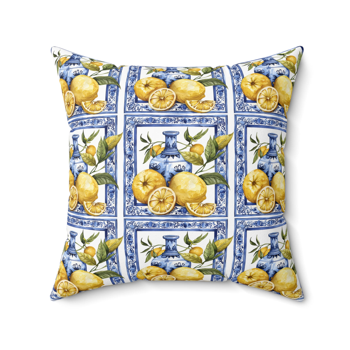 Mediterranean Spun Polyester Square Pillow - Ellinida 