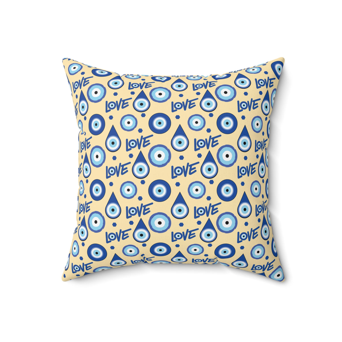 Evil Eye Love Spun Polyester Square Pillow - Ellinida 