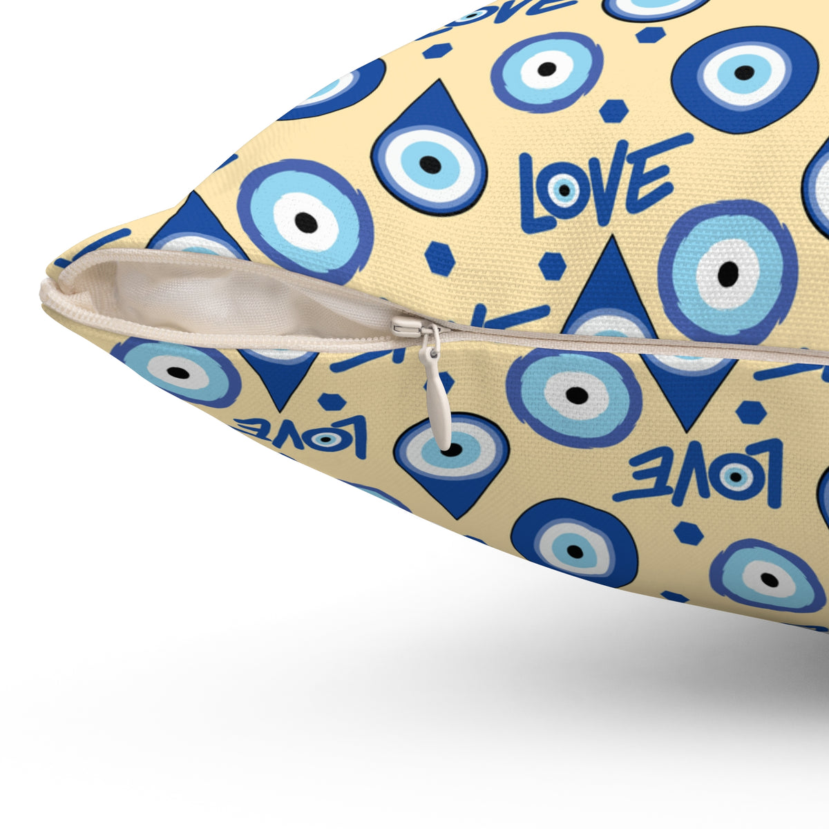 Evil Eye Love Spun Polyester Square Pillow - Ellinida 