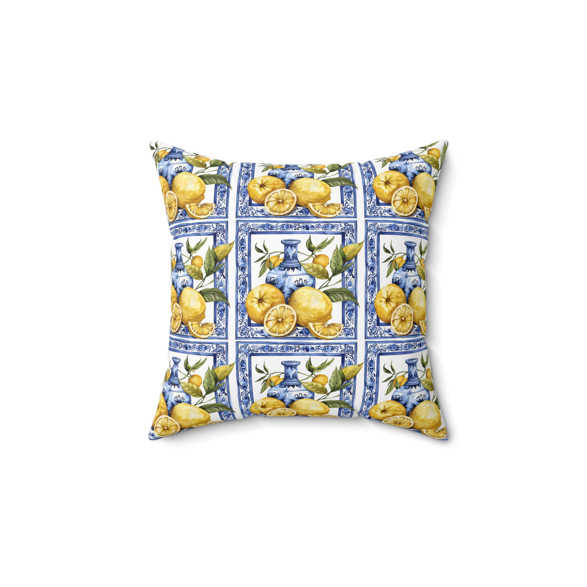 Mediterranean Spun Polyester Square Pillow - Ellinida 