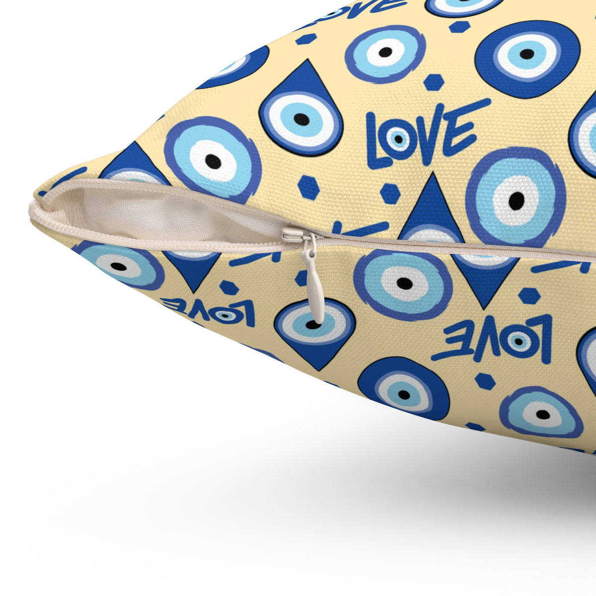 Evil Eye Love Spun Polyester Square Pillow - Ellinida 