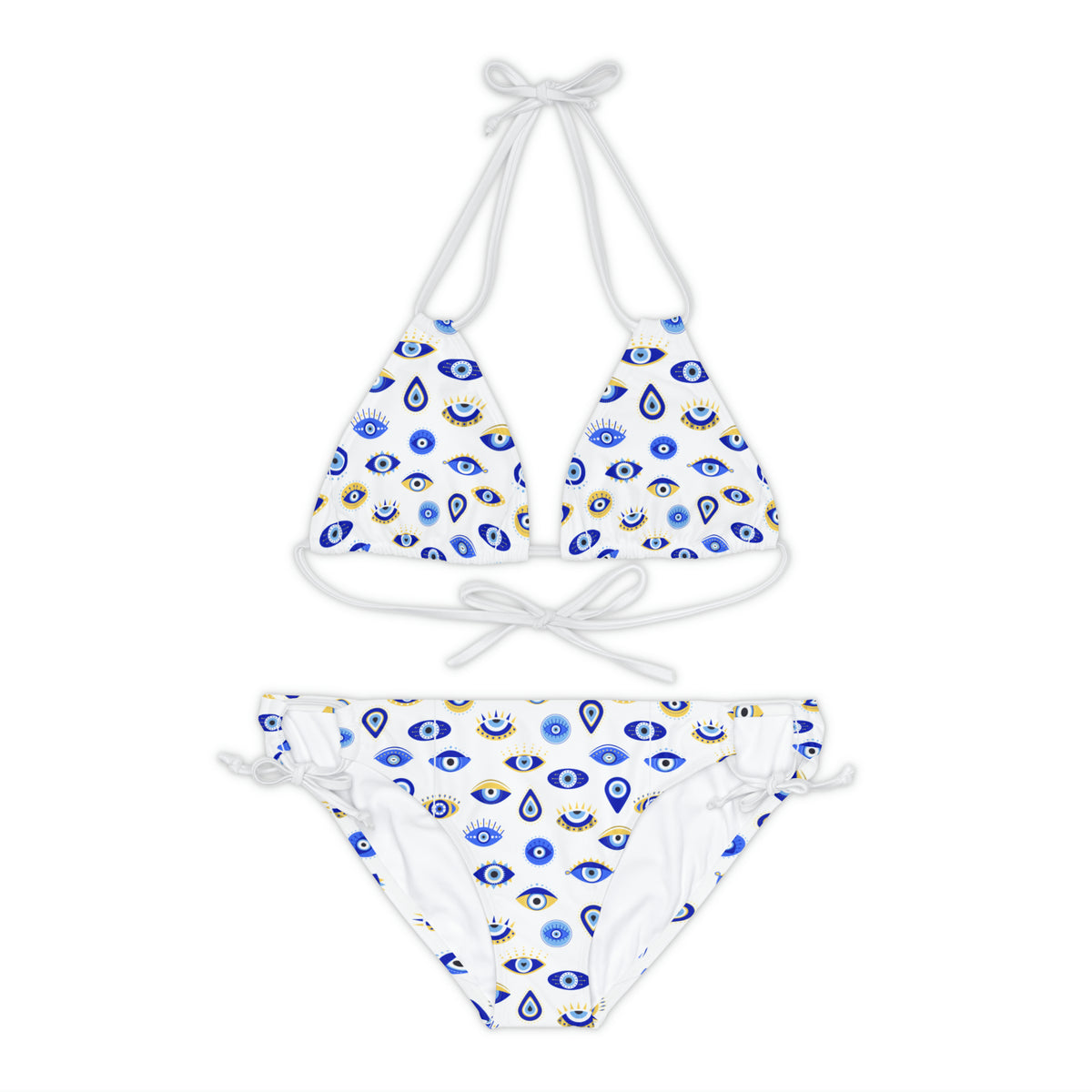 Strappy Evil Eye Bikini Set (AOP) - Ellinida 