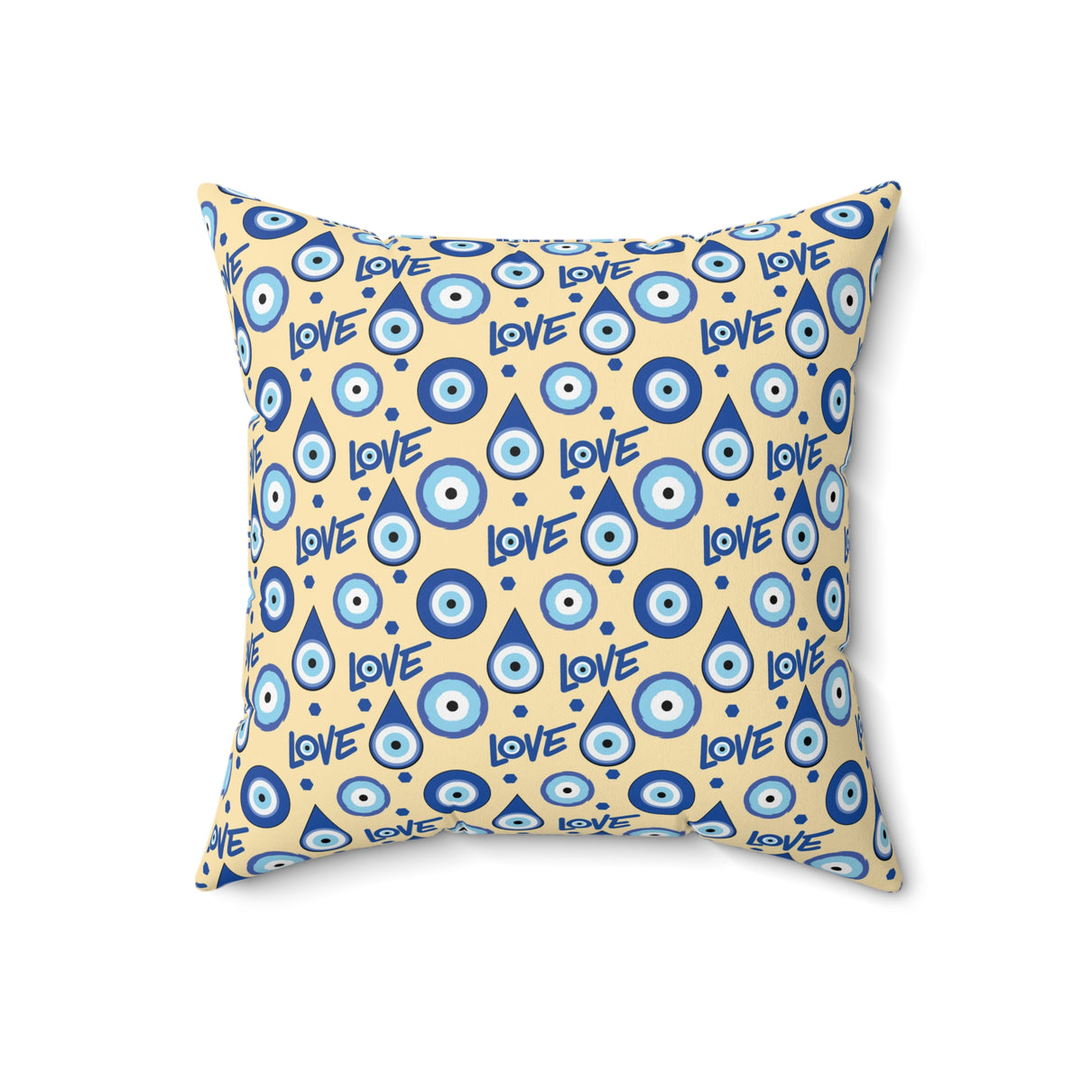 Evil Eye Love Spun Polyester Square Pillow - Ellinida 