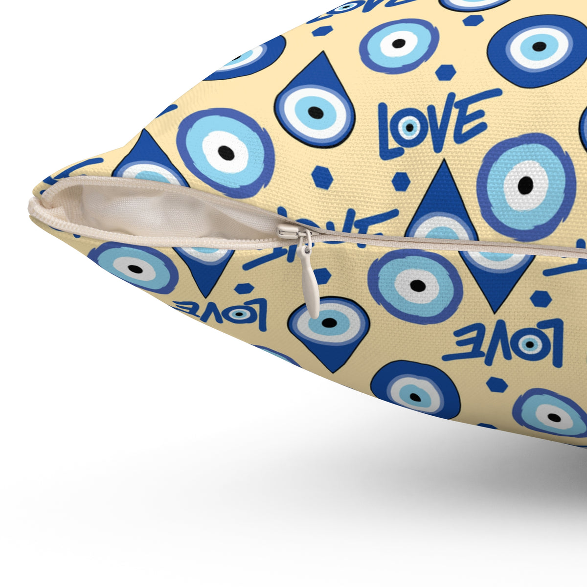 Evil Eye Love Spun Polyester Square Pillow - Ellinida 