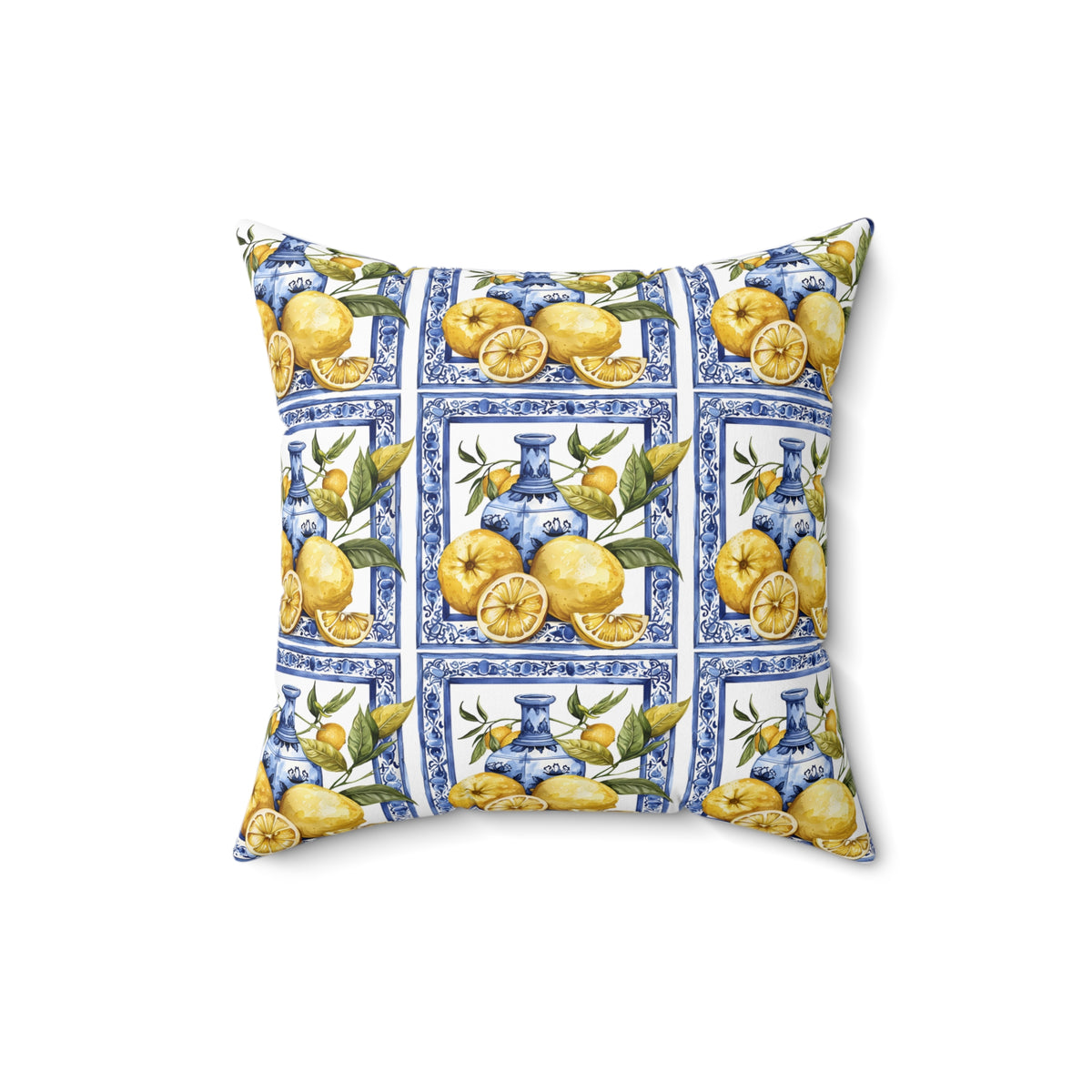 Mediterranean Spun Polyester Square Pillow - Ellinida 