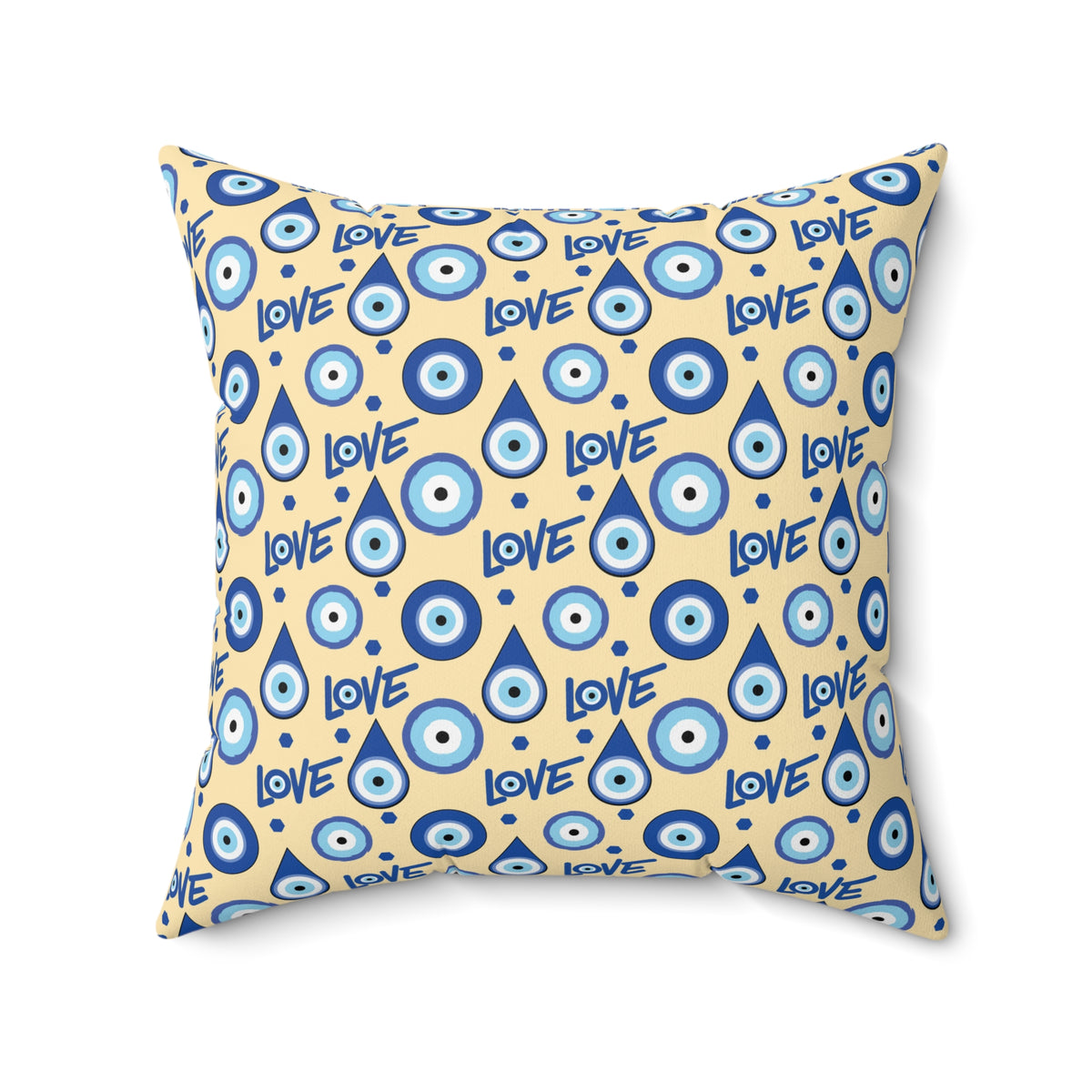 Evil Eye Love Spun Polyester Square Pillow - Ellinida 