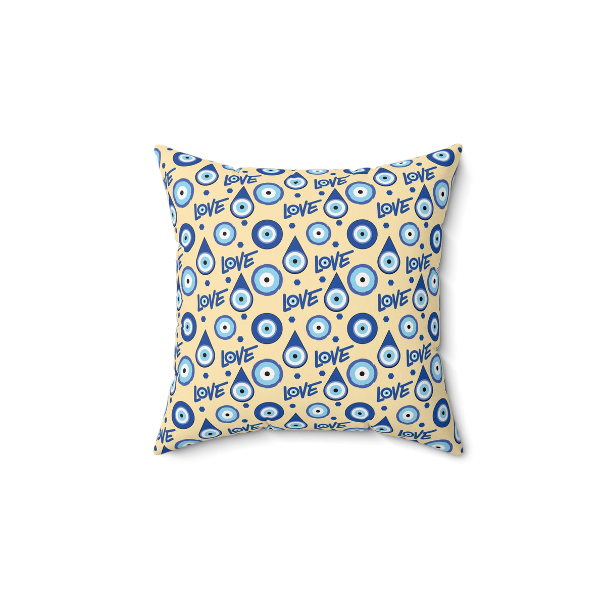 Evil Eye Love Spun Polyester Square Pillow - Ellinida 